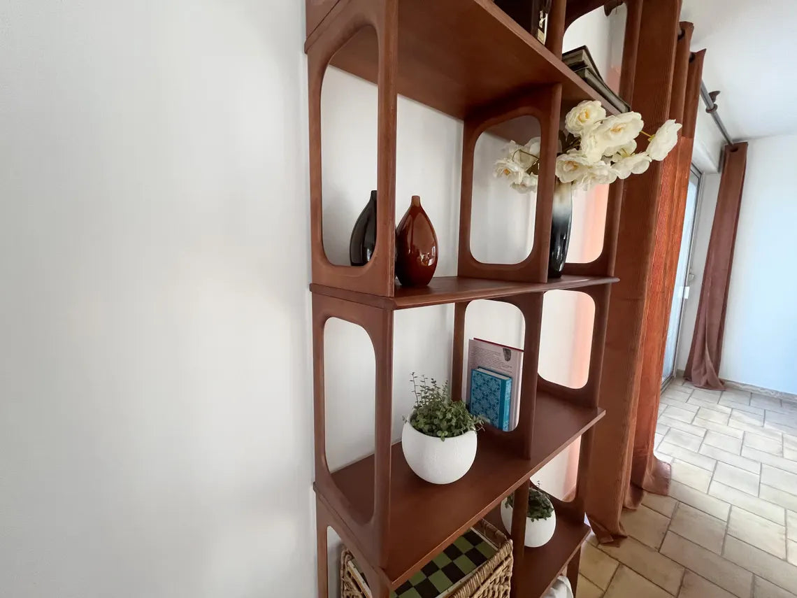 Mid-Century modern shelf, Wooden Bookshelf, Bookcase, ZigZag Bookshelf, Wall shelf, Wood shelf, Raumtrenner regal, Regale, mcm shelf